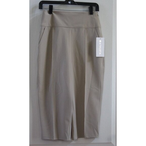 Athleta Pants - NWT Athleta Size 2/P Stellar Wide-Leg Crop, Tan Pull-on Capri Pants Travel